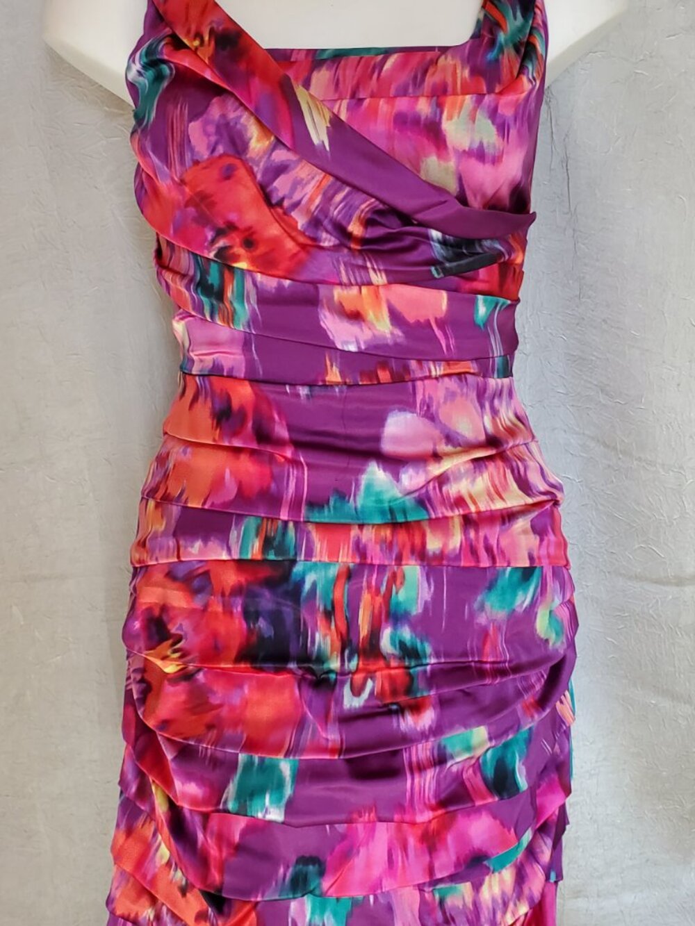 Express Rushed Mini Silk Dress